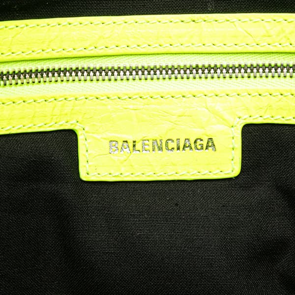 Pre-owned Balenciaga Lambskin Le Cagole Boot Bag Green