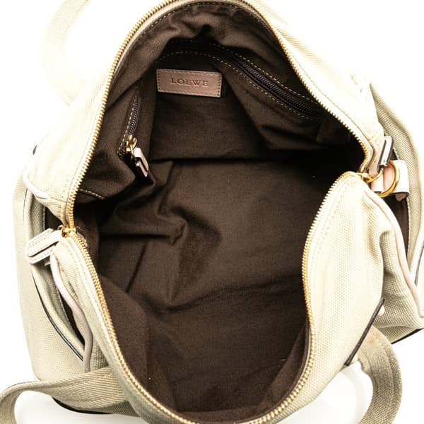 Pre-owned LOEWE Anagram Canvas Shoulder Bag Brown