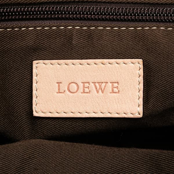 Pre-owned LOEWE Anagram Canvas Shoulder Bag Brown