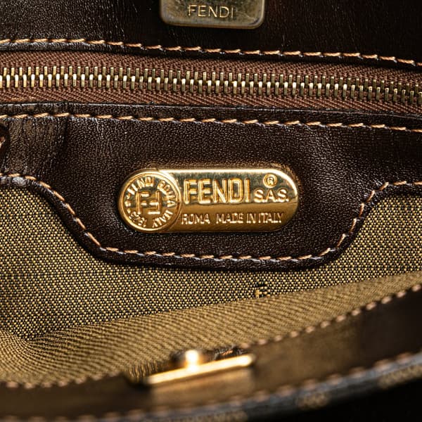 Pre-owned Fendi Zucca Canvas Shoulder Bag Brown