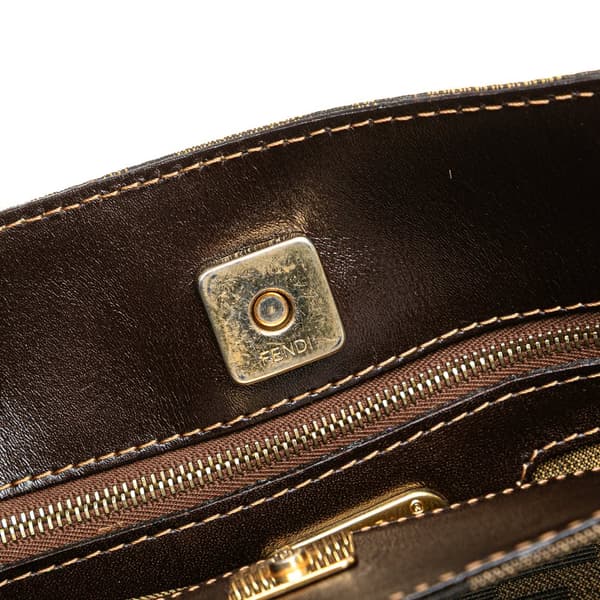 Pre-owned Fendi Zucca Canvas Shoulder Bag Brown