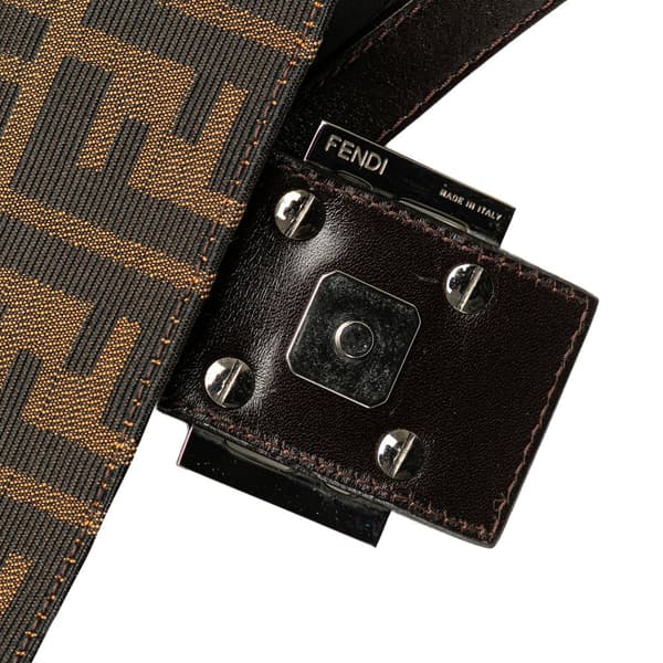 Pre-owned Fendi Zucca Canvas Shoulder Bag Brown