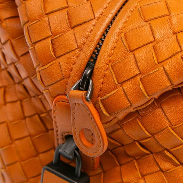 Pre-owned Bottega Veneta Nappa Intrecciato Montaigne Shoulder Bag Orange