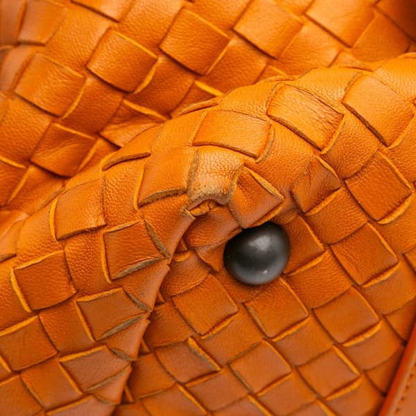 Pre-owned Bottega Veneta Nappa Intrecciato Montaigne Shoulder Bag Orange