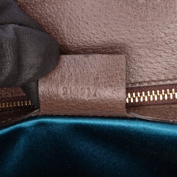 Pre-owned Gucci Medium GG Supreme Ophidia Web Chain Shoulder Bag Brown