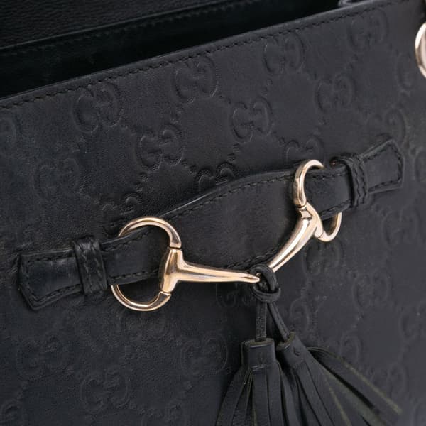 Pre-owned Gucci Small Guccissima Emily Shoulder Bag Black