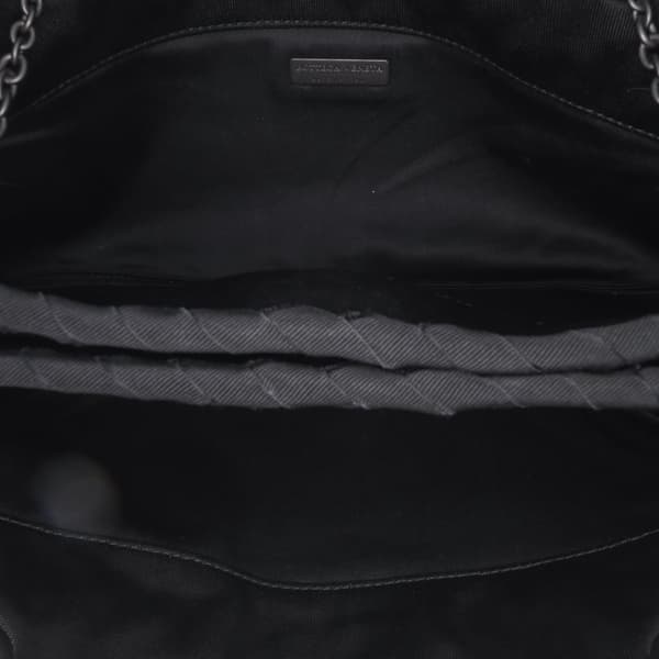 Pre-owned Bottega Veneta Grosgrain Intrecciato Duo Shoulder Bag Black