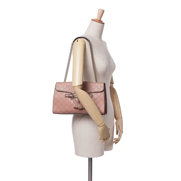 Pre-owned Gucci Medium Guccissima Emily Shoulder Bag Pink