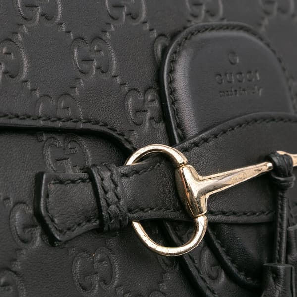 Pre-owned Gucci Medium Guccissima Emily Shoulder Bag Black