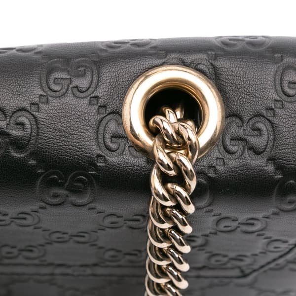 Pre-owned Gucci Medium Guccissima Emily Shoulder Bag Black