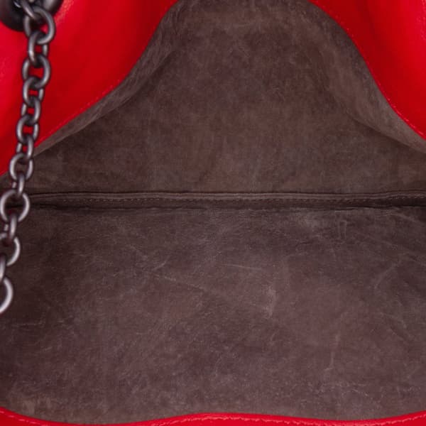 Pre-owned Bottega Veneta Nappa Intrecciato Duo Shoulder Bag Red