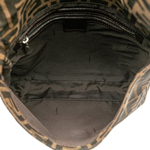 Pre-owned Fendi Zucca Canvas Shoulder Bag Brown