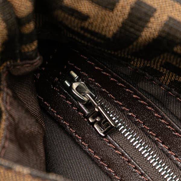 Pre-owned Fendi Zucca Canvas Shoulder Bag Brown