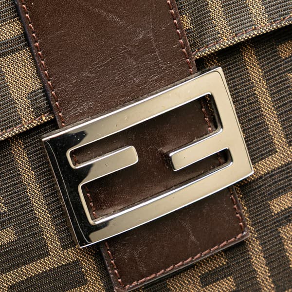Pre-owned Fendi Zucca Canvas Shoulder Bag Brown
