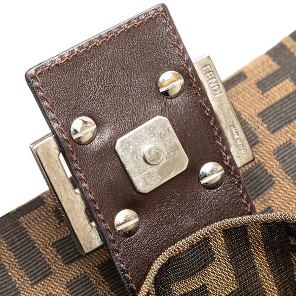 Pre-owned Fendi Zucca Canvas Shoulder Bag Brown