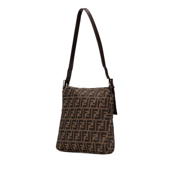 Pre-owned Fendi Zucca Canvas Shoulder Bag Brown