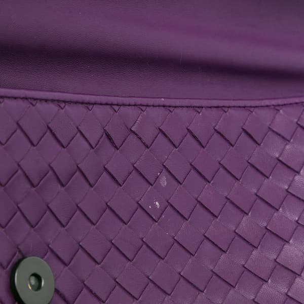 Pre-owned Bottega Veneta Medium Nappa Intrecciato Olimpia Shoulder Bag Purple