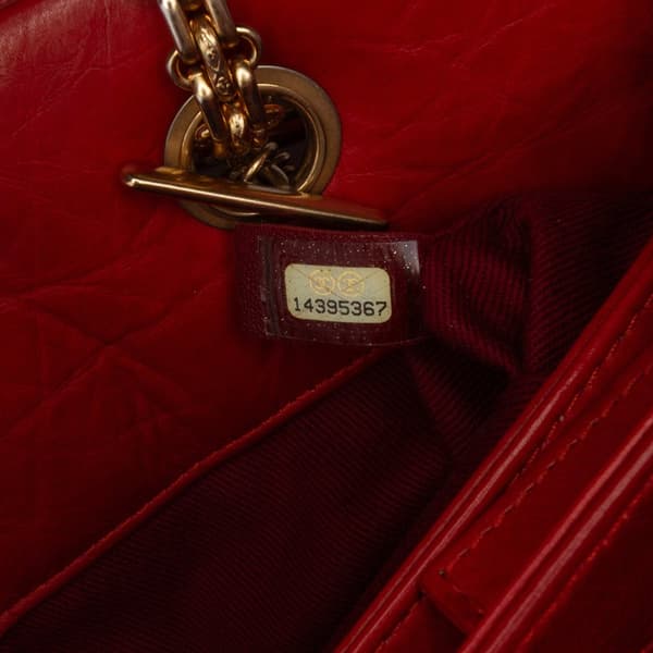 Pre-owned Chanel Medium Lambskin Just Mademoiselle Bowling Bag Red
