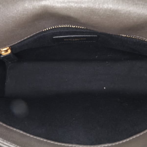 Pre-owned Saint Laurent Mini Quilted Lambskin Becky Chain Shoulder Bag Brown
