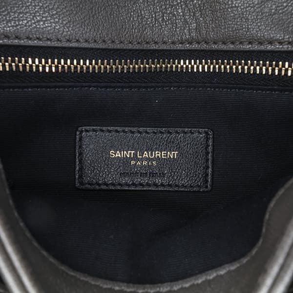 Pre-owned Saint Laurent Mini Quilted Lambskin Becky Chain Shoulder Bag Brown