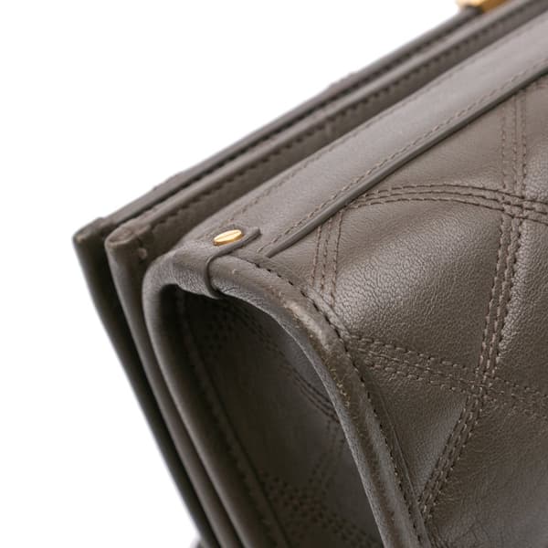 Pre-owned Saint Laurent Mini Quilted Lambskin Becky Chain Shoulder Bag Brown