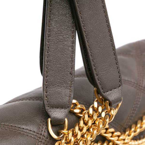 Pre-owned Saint Laurent Mini Quilted Lambskin Becky Chain Shoulder Bag Brown