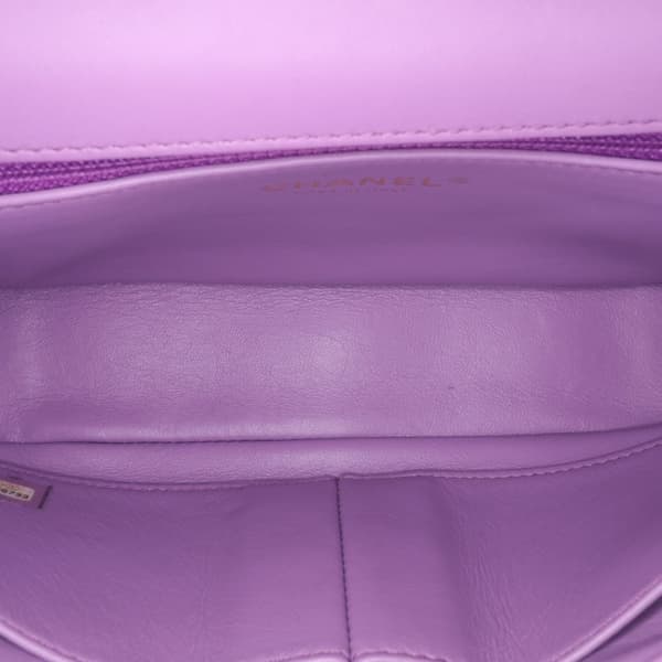 Pre-owned Chanel Medium Tweed CC Filigree Flap Purple