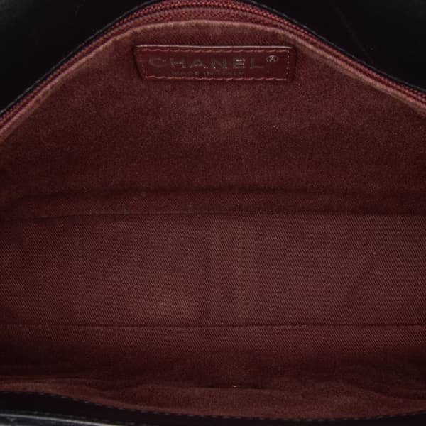 Pre-owned Chanel Jumbo Classic Chevron Lambskin Double Stitch Single Flap Black