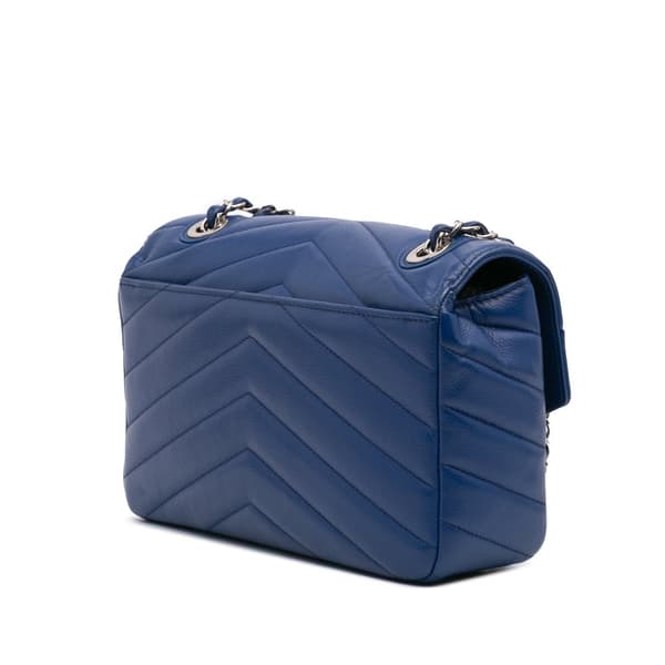 Pre-owned Chanel Medium Chevron Caviar Data Center Envelope Flap Blue