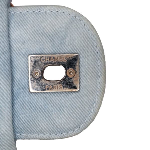 Pre-owned Chanel Jumbo Denim Canebiers Net Flap Blue