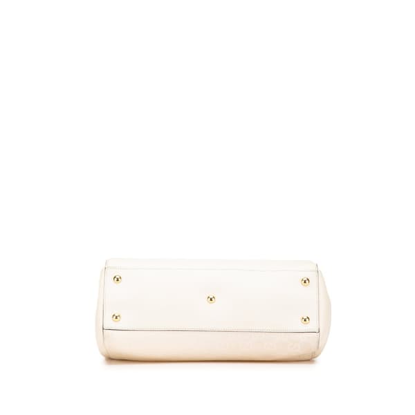 Pre-owned Gucci Medium Guccissima Soft Shoulder Bag White