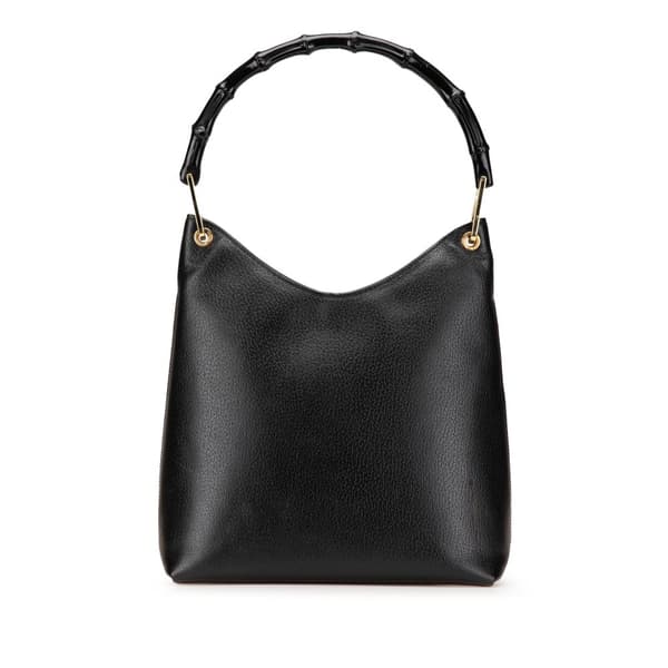 Pre-owned Gucci Bamboo Leather Shoulder Bag Black