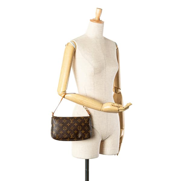 Pre-owned Louis Vuitton Monogram Pochette Accessoires Brown