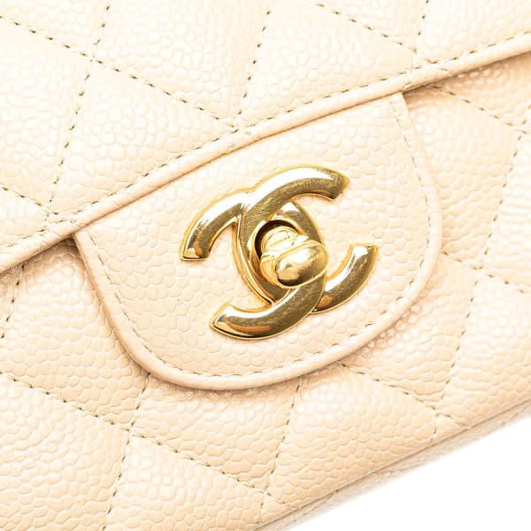 Pre-owned Chanel Medium Classic Caviar Double Flap Brown