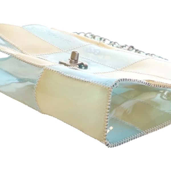 Pre-owned Chanel Medium CC PVC Stitched Patchwork Flap Blue