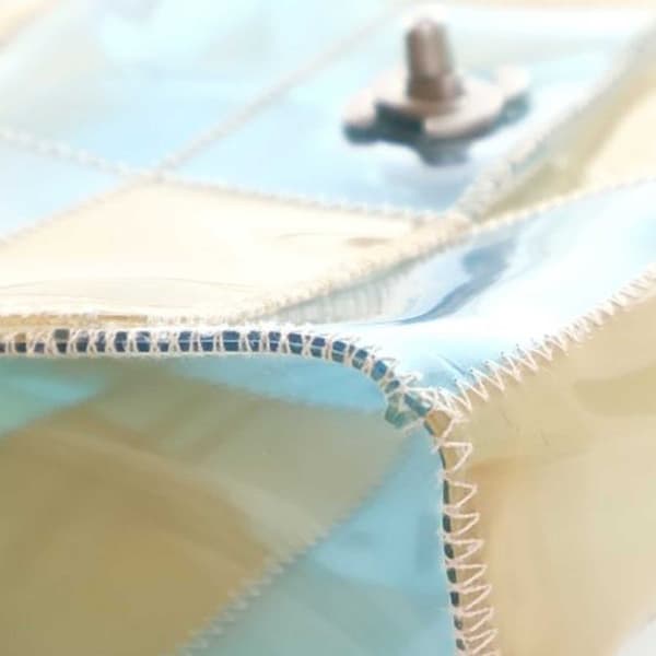 Pre-owned Chanel Medium CC PVC Stitched Patchwork Flap Blue
