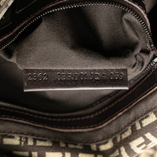 Pre-owned Fendi Zucchino Canvas Mamma Forever Brown