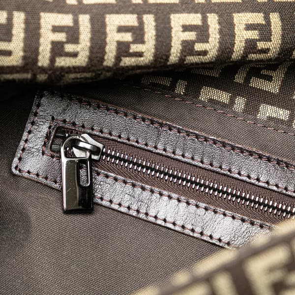 Pre-owned Fendi Zucchino Canvas Mamma Forever Brown
