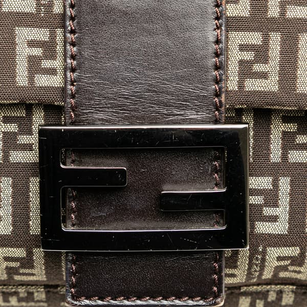 Pre-owned Fendi Zucchino Canvas Mamma Forever Brown