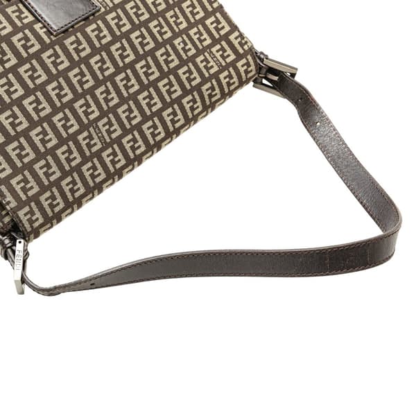 Pre-owned Fendi Zucchino Canvas Mamma Forever Brown