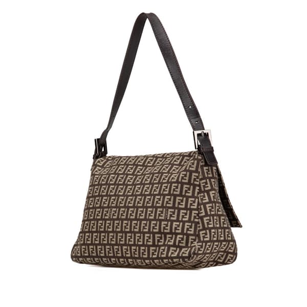 Pre-owned Fendi Zucchino Canvas Mamma Forever Brown