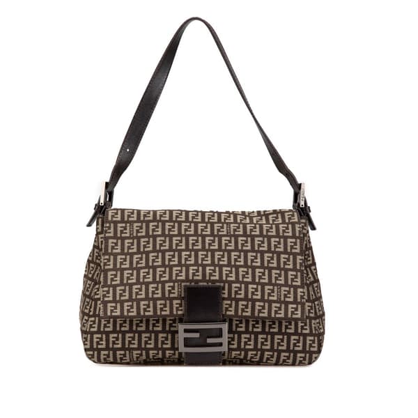 Pre-owned Fendi Zucchino Canvas Mamma Forever Brown