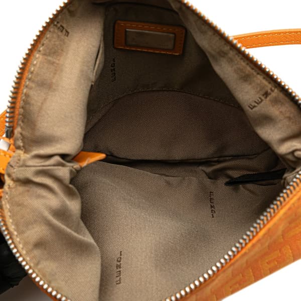 Pre-owned Fendi Zucchino Canvas Hobo Orange