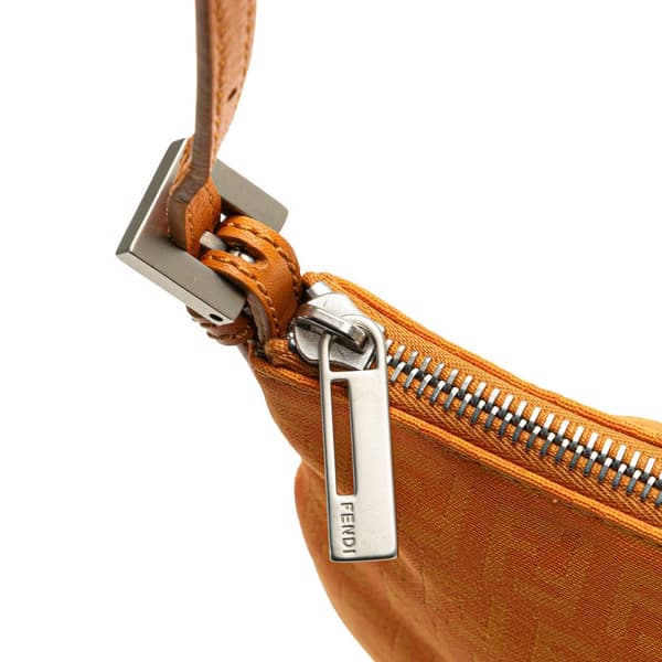 Pre-owned Fendi Zucchino Canvas Hobo Orange