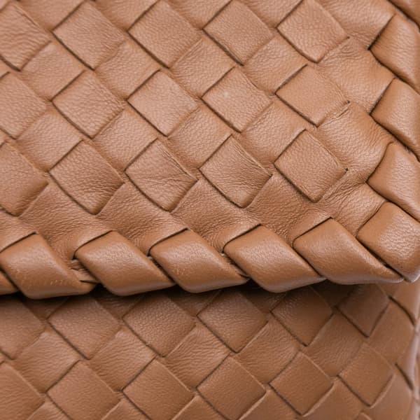 Pre-owned Bottega Veneta Medium Nappa Intrecciato Olimpia Shoulder Bag Brown
