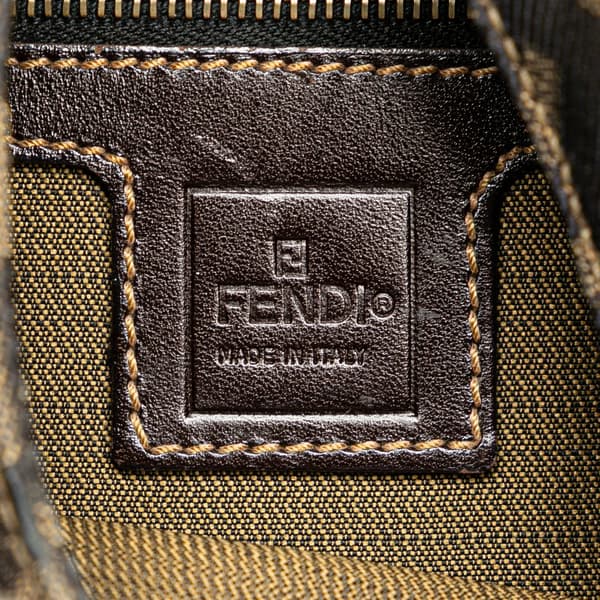 Pre-owned Fendi Zucca Canvas Shoulder Bag Brown