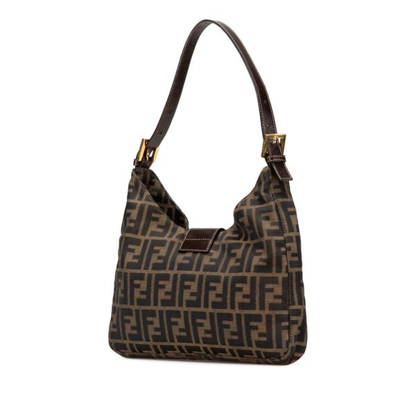 Pre-owned Fendi Zucca Canvas Shoulder Bag Brown