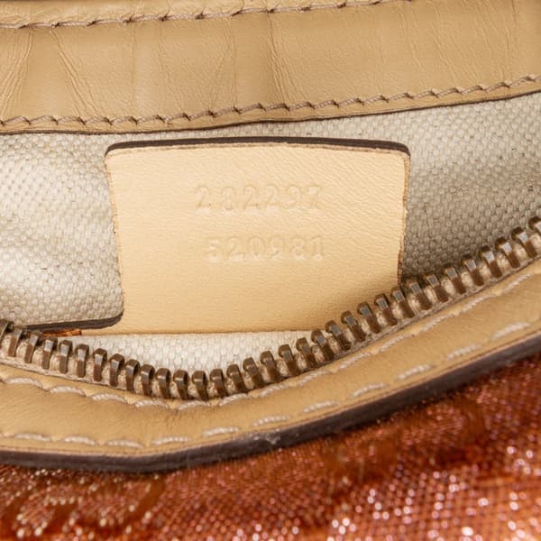 Pre-owned Gucci GG Lurex Scarlett Shoulder Bag Brown