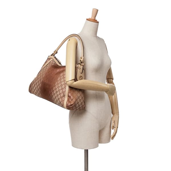 Pre-owned Gucci GG Lurex Scarlett Shoulder Bag Brown