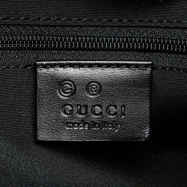 Pre-owned Gucci Guccissima Trimmed Canvas Colbert Shoulder Bag Black